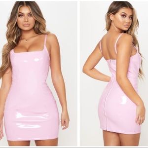 Baby Pink PU Body Con dress